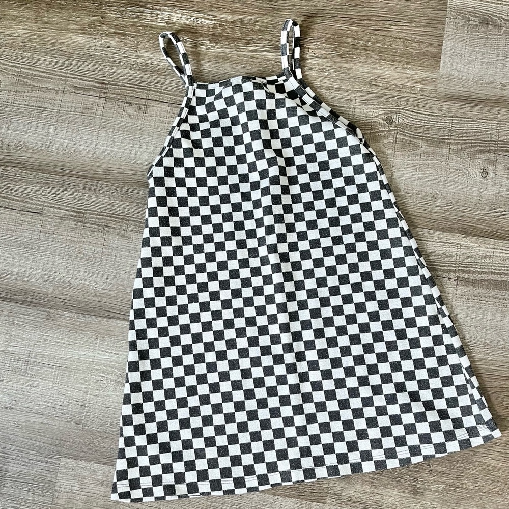 ZARA girl white and black checkered strappy dress